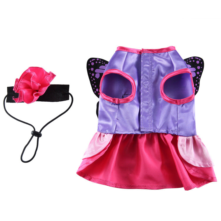 Cute Butterfly Fairy Skirt (Wings Detachable)-Pet Supplies Dog Clothes Christmas Dress Halloween Pet Clothes Funny Cute Butterfly Fairy Skirt (Wings Detachable)