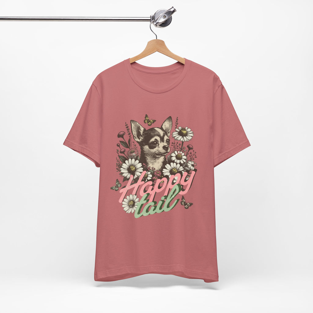 Happy Tail Chihuahua T-Shirt — Floral Dog Graphic Tee