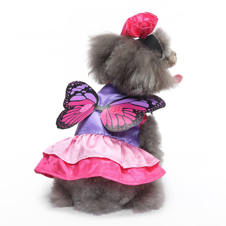 Cute Butterfly Fairy Skirt (Wings Detachable)-Pet Supplies Dog Clothes Christmas Dress Halloween Pet Clothes Funny Cute Butterfly Fairy Skirt (Wings Detachable)