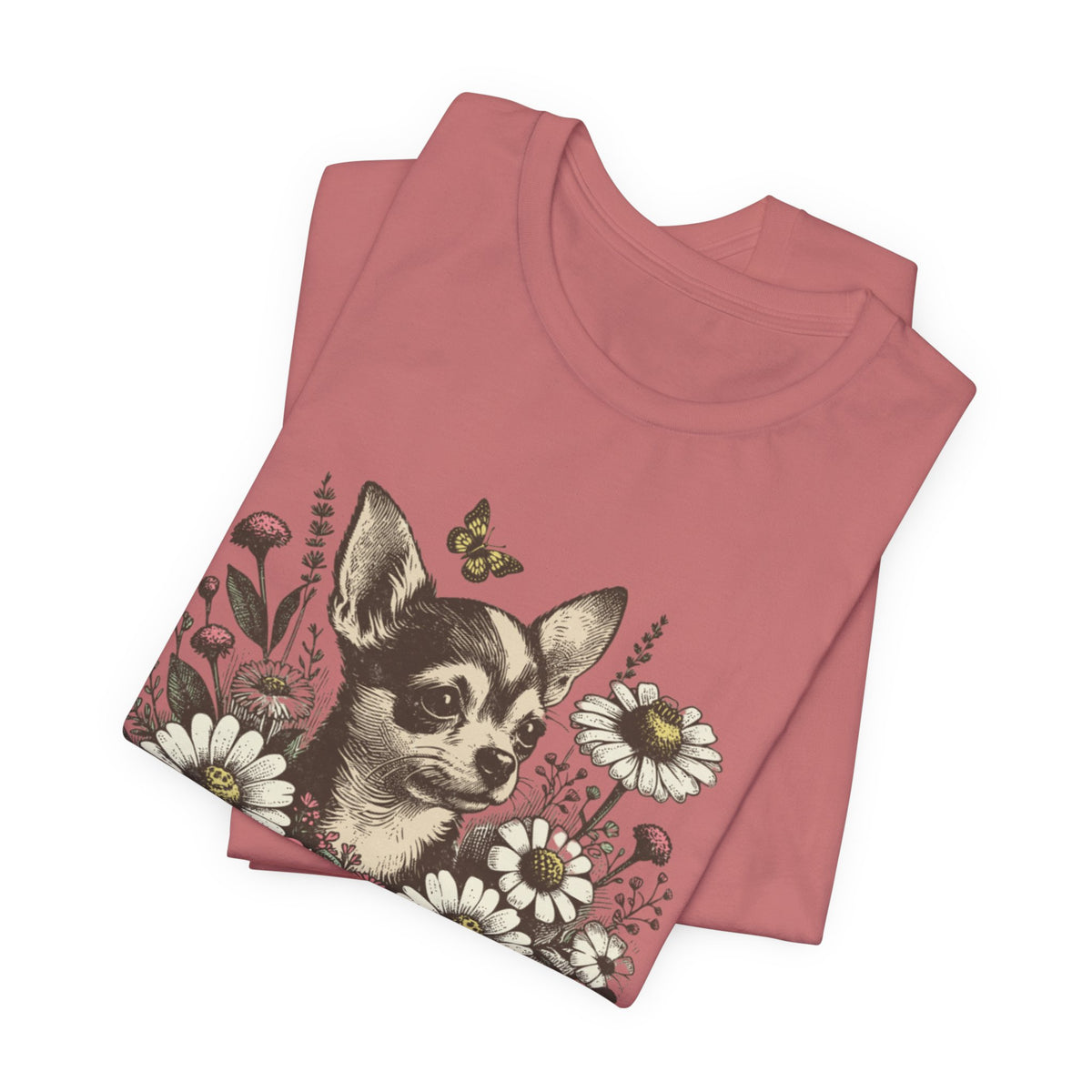 Happy Tail Chihuahua T-Shirt — Floral Dog Graphic Tee