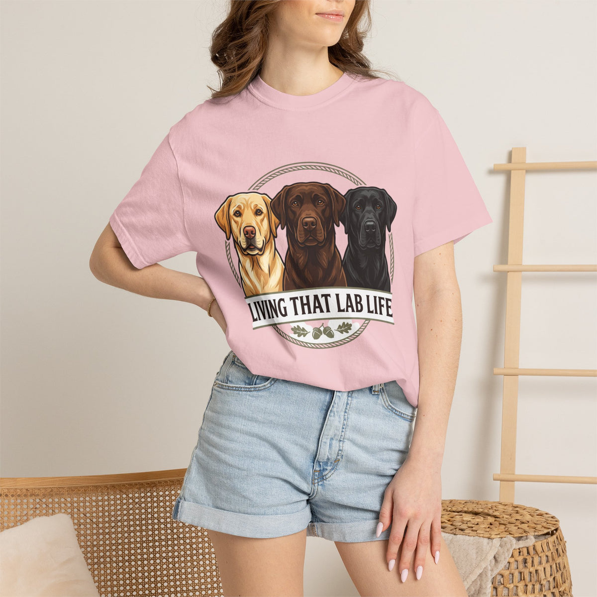 T-shirt Chien Labrador – T-shirt imprimé "Living That Lab Life" pour les amoureux des labradors