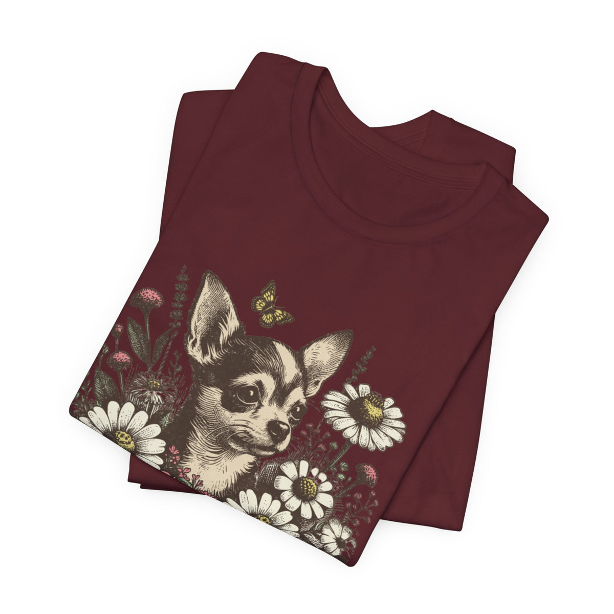 Happy Tail Chihuahua T-Shirt — Floral Dog Graphic Tee