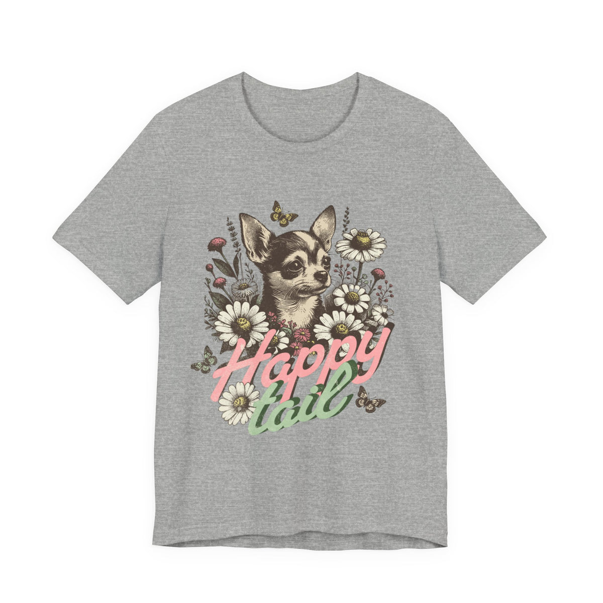 Happy Tail Chihuahua T-Shirt — Floral Dog Graphic Tee