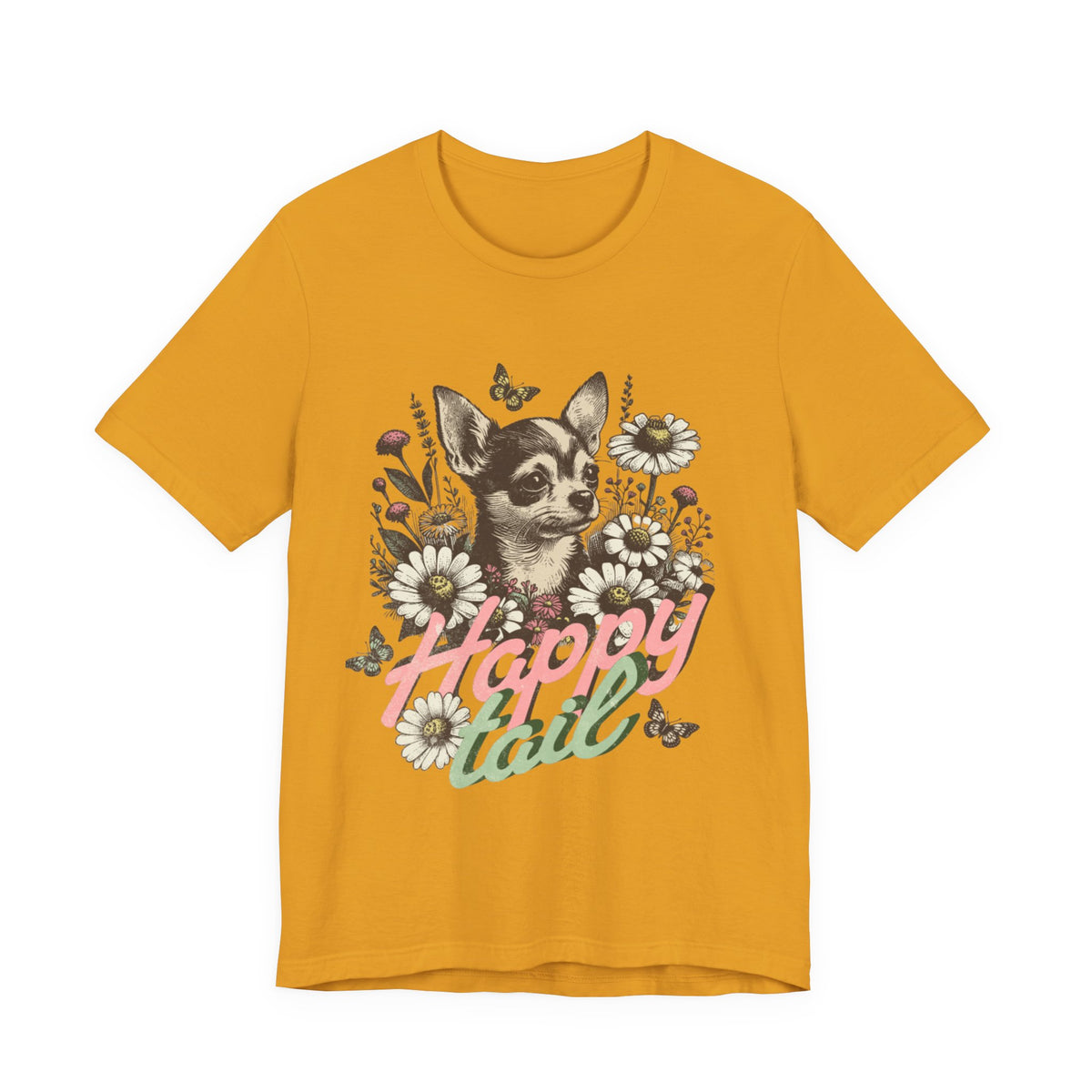 Happy Tail Chihuahua T-Shirt — Floral Dog Graphic Tee