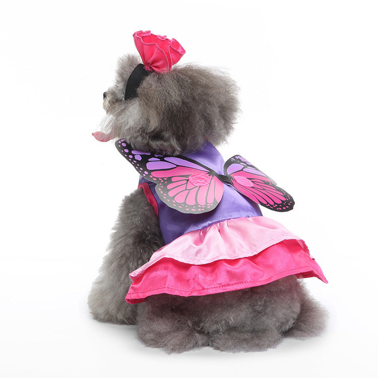 Cute Butterfly Fairy Skirt (Wings Detachable)-Pet Supplies Dog Clothes Christmas Dress Halloween Pet Clothes Funny Cute Butterfly Fairy Skirt (Wings Detachable)