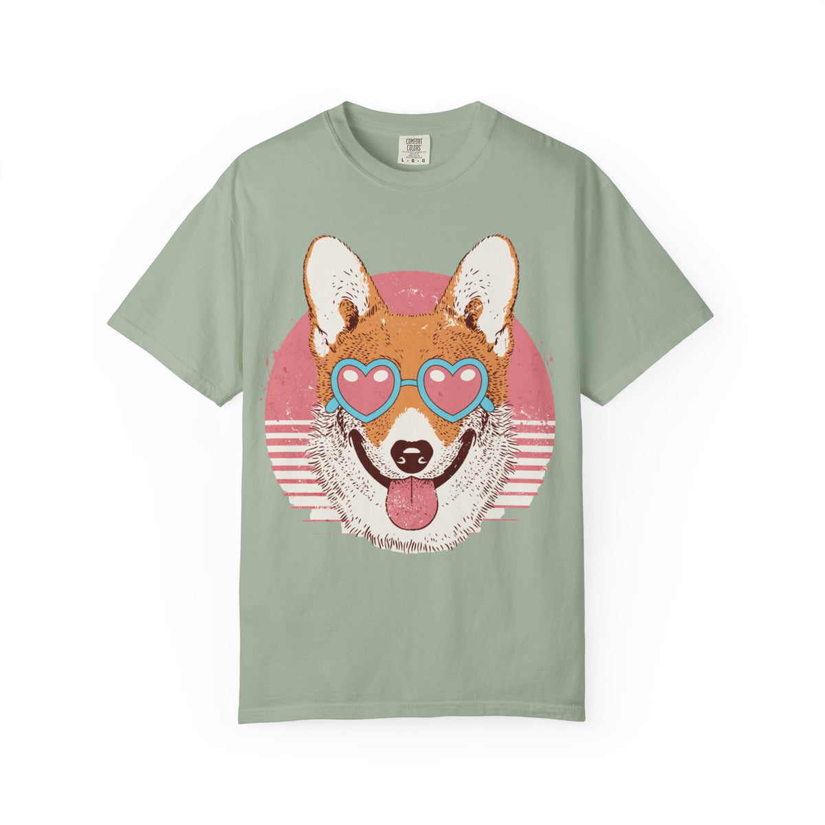 Corgi Heart Sunglasses T-Shirt — Retro Cute Dog Graphic Tee