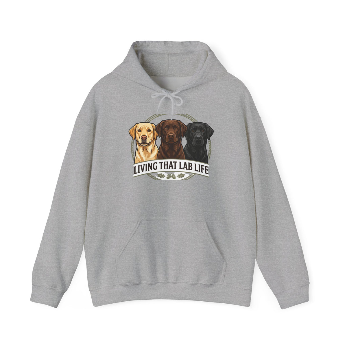 Sweat à capuche "Living That Lab Life" – Pull pour amoureux de Labrador Retriever