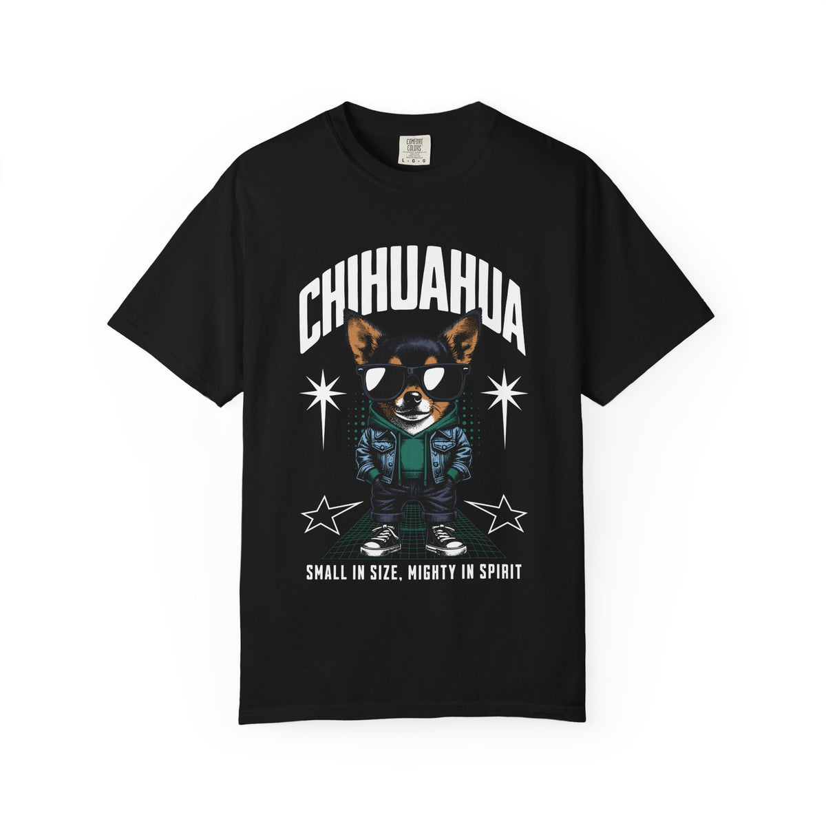 Chihuahua Graphic T-Shirt — "Small in Size, Mighty in Spirit" Pet Lover Tee