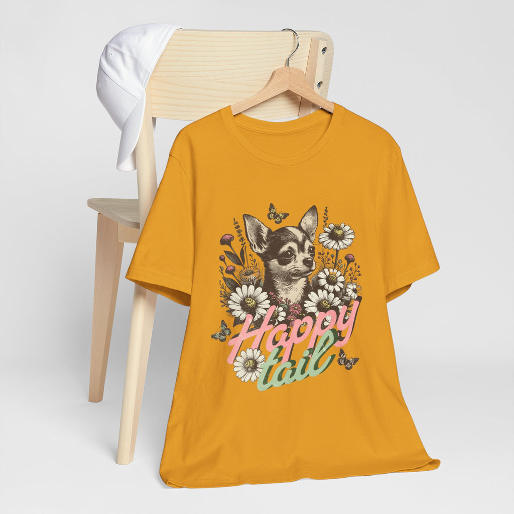 Happy Tail Chihuahua T-Shirt — Floral Dog Graphic Tee