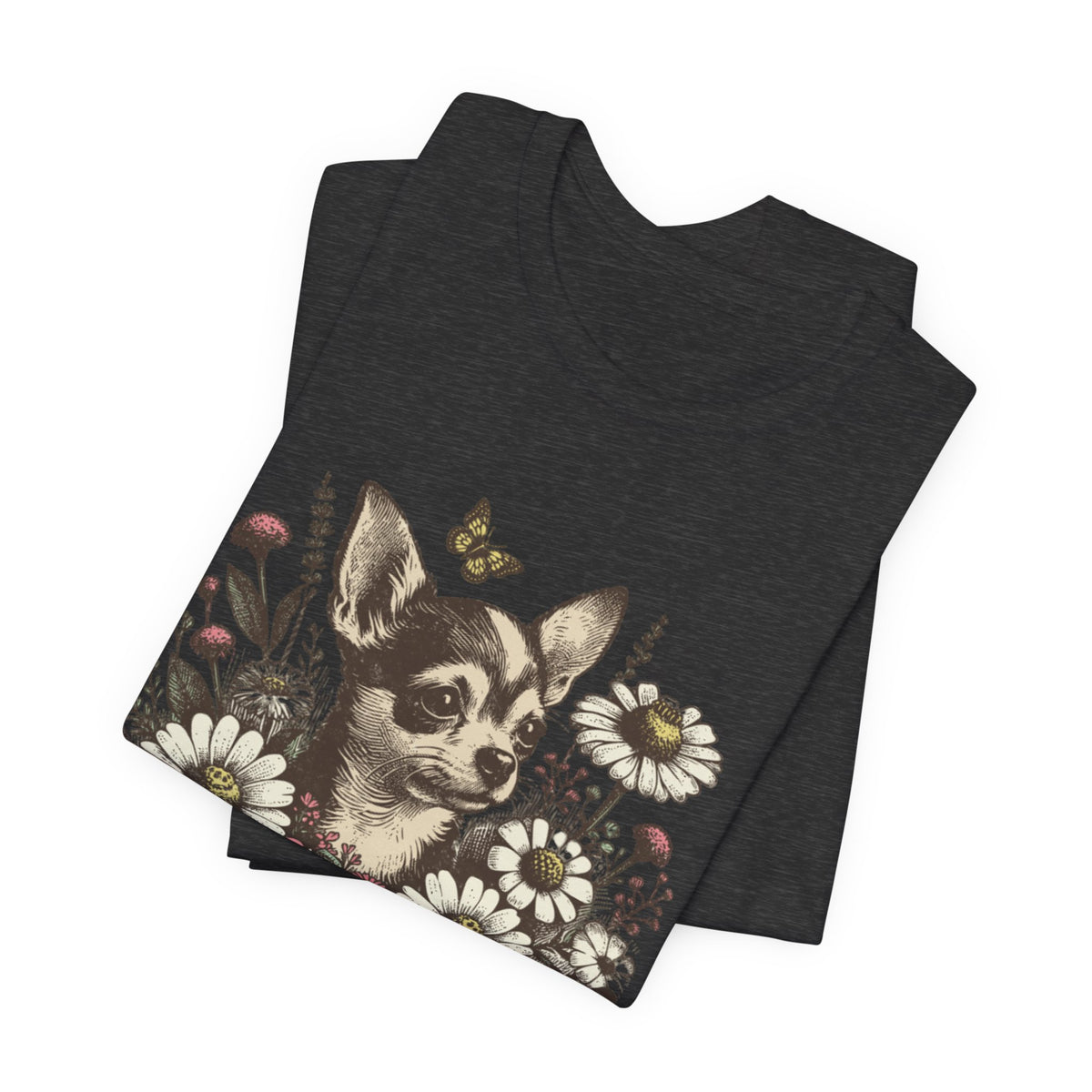 Happy Tail Chihuahua T-Shirt — Floral Dog Graphic Tee