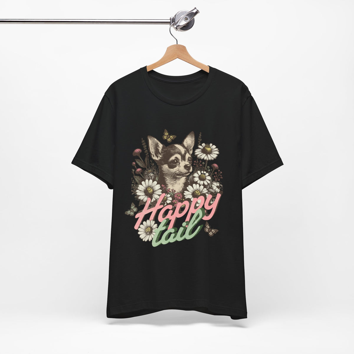 Happy Tail Chihuahua T-Shirt — Floral Dog Graphic Tee