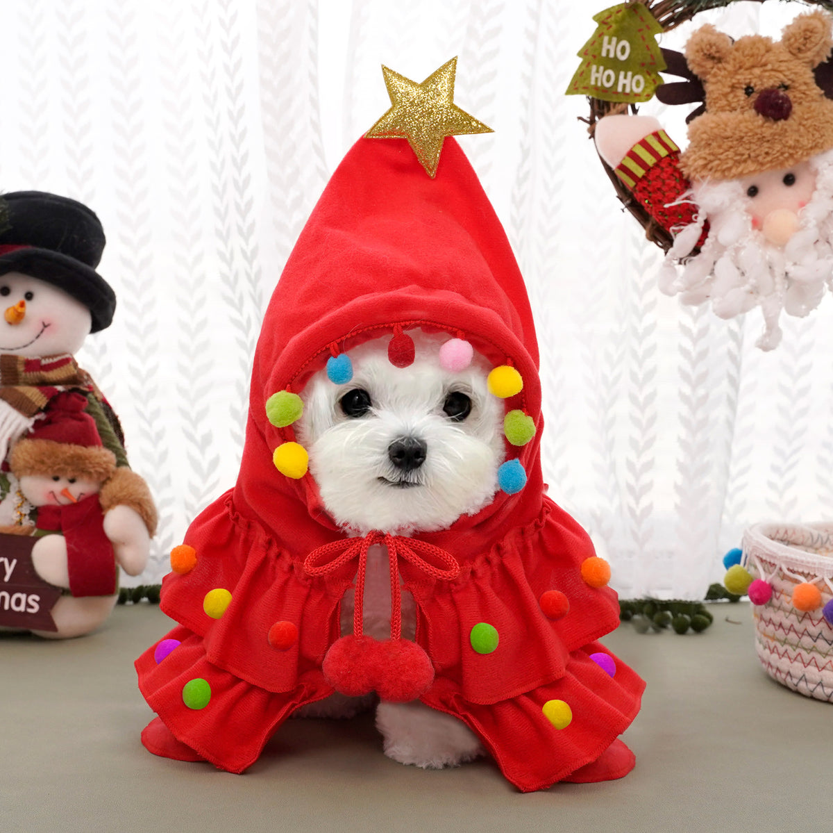 Christmas Cloak Pet Dog Costume Outfit