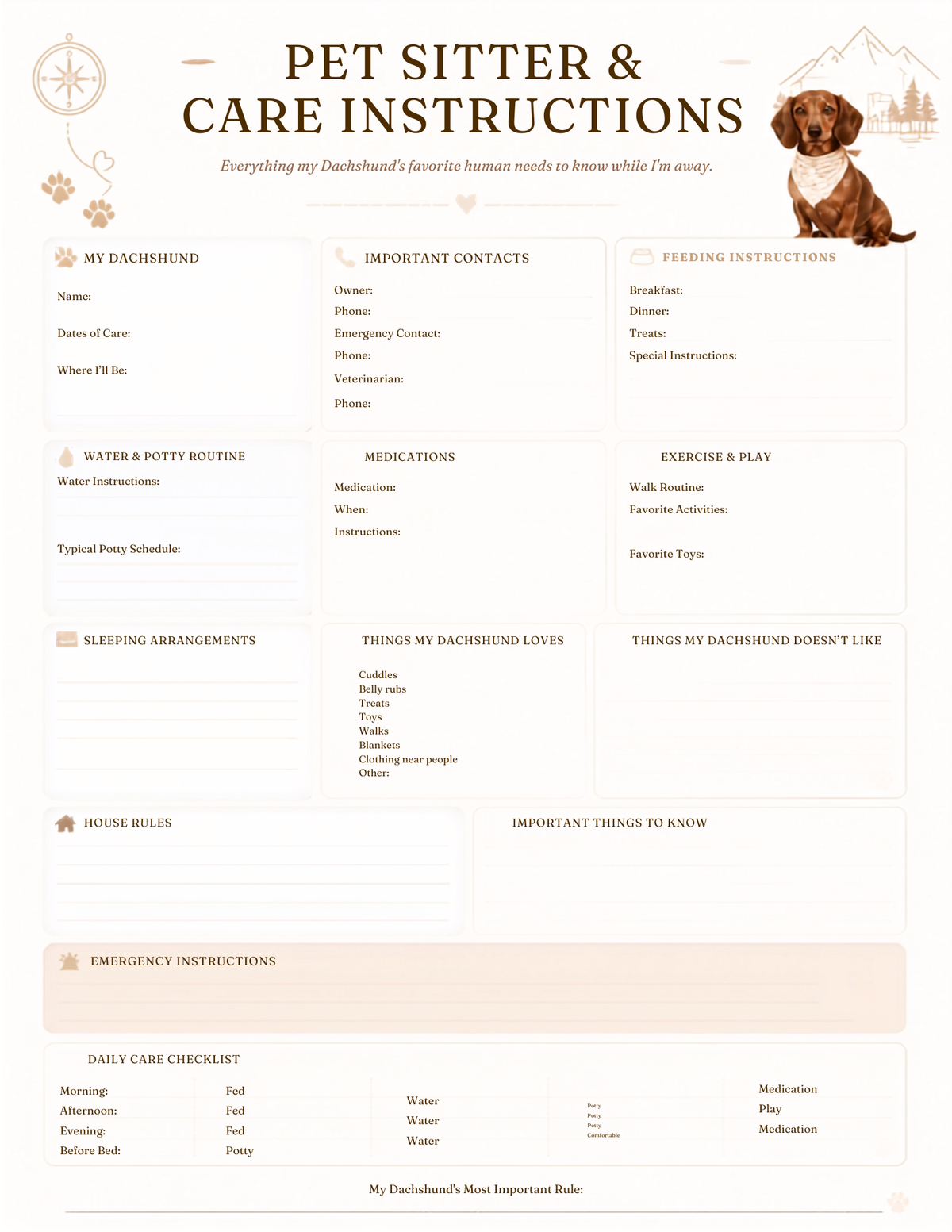 The Complete Dachshund Planner
