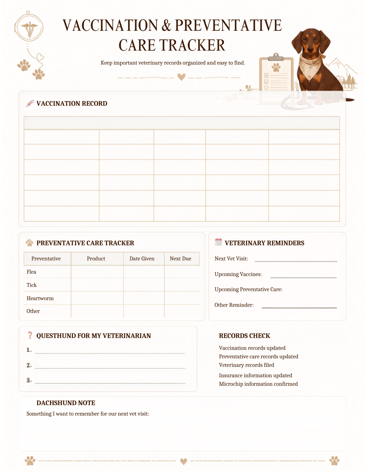 The Complete Dachshund Planner